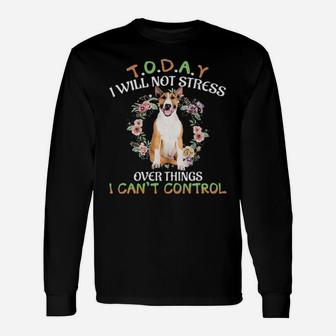 Bull Terrier Today I Will Not Stress Over Things I Can't Control Long Sleeve T-Shirt - Monsterry