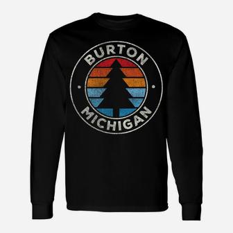 Burton Michigan Mi Vintage Graphic Retro 70S Unisex Long Sleeve | Crazezy CA