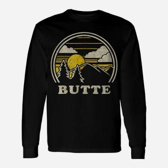 Butte Montana Mt T Shirt Vintage Hiking Mountains Tee Unisex Long Sleeve | Crazezy