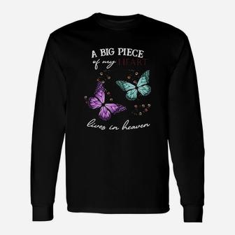 Butterfly A Big Piece Of My Heart Lives In Heaven Long Sleeve T-Shirt - Monsterry DE