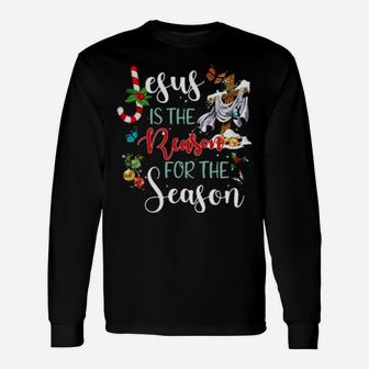 Butterfly Jesus Is The Reason For The Season Long Sleeve T-Shirt - Monsterry