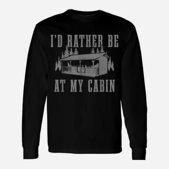 Cabin Mountain Life Nature Forest Hunting Fishing Gift Unisex Long Sleeve | Crazezy