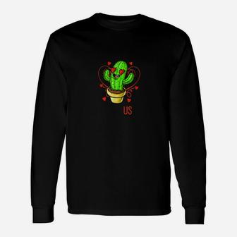Cact I Cact U Cactus Love Hearts Valentines Day Shirt Long Sleeve T-Shirt - Monsterry DE