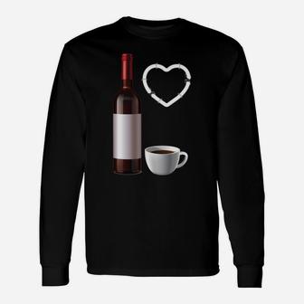 Caffeine Chaos Wine Repeat Funny Coffee Lover Wine Drinking Unisex Long Sleeve | Crazezy