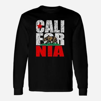 California State Flag Bear Long Sleeve T-Shirt - Thegiftio
