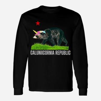 Calunicornia Republic Funny California Flag Unicorn Unisex Long Sleeve | Crazezy UK
