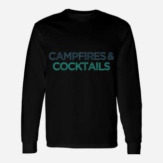 Campfires & Cocktails Funny Cute Christmas Gift For Friend Unisex Long Sleeve | Crazezy AU