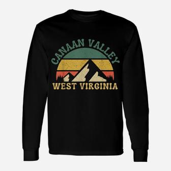 Canaan Valley West Virginia Mountain Retro Sunset Vintage Unisex Long Sleeve | Crazezy AU