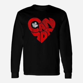 Canada Flag Heart Canadian Roots Americans Love Maple Unisex Long Sleeve | Crazezy