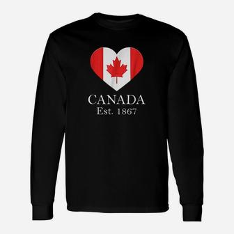 Canadian Maple Leaf Heart Flag Canada 150 Years Unisex Long Sleeve | Crazezy