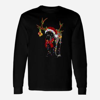 Cane Corso Reindeer Wear Scarf And Hat Shape For Irish Long Sleeve T-Shirt - Monsterry