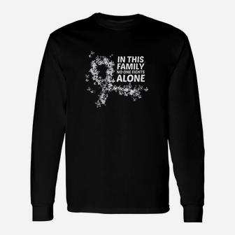 Canker No One Fights Alone Family Support White Ribbon Unisex Long Sleeve | Crazezy AU