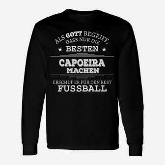 Capoeira Themen Langarmshirts Schwarzes Gott & Fußball Sprücheshirt - Seseable