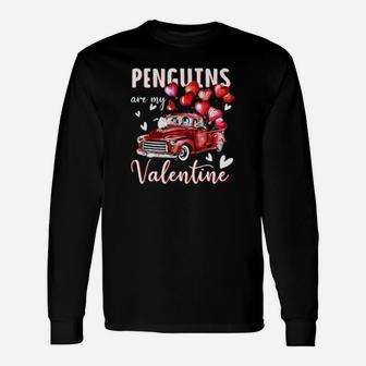 Car Penguins Are My Valentine Long Sleeve T-Shirt - Monsterry DE