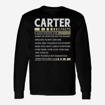 Carter Facts Carter Name Long Sleeve T-Shirt - Monsterry
