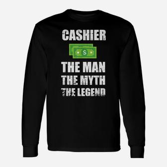 Cashier The Man The Myth The Legend Distressed Long Sleeve T-Shirt - Monsterry DE