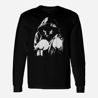 Cat Boxing | Creative Animal Lovers Cool Boxer Gift Unisex Long Sleeve | Crazezy CA