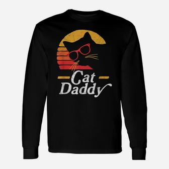 Cat Daddy Vintage Eighties Style Cat Hipster Glasses Retro Unisex Long Sleeve | Crazezy