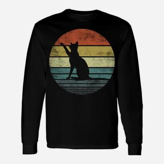 Cat Lover Gifts Retro Vintage Kitty Silhouette Unisex Long Sleeve | Crazezy DE