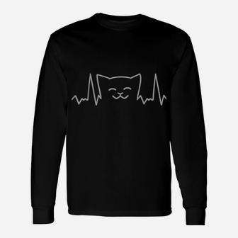 Cat Lovers Crazy Cat Person Heartbeat Cute Kitten Sign Gift Unisex Long Sleeve | Crazezy AU
