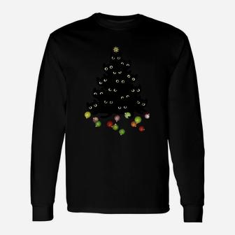 Cat Lovers Cute And Funny Holiday Tree Christmas Unisex Long Sleeve | Crazezy