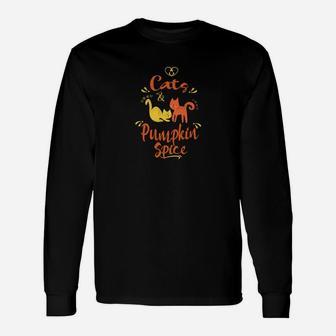 Cat Lovers Fall Autumn Love Cats Pumpkin Spice Long Sleeve T-Shirt - Thegiftio UK