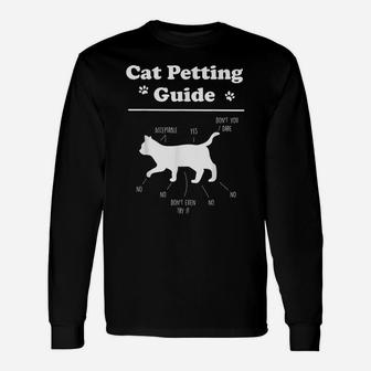 Cat Petting Guide Funny Cat Owner Pet Kitten Petting Guide Unisex Long Sleeve | Crazezy CA