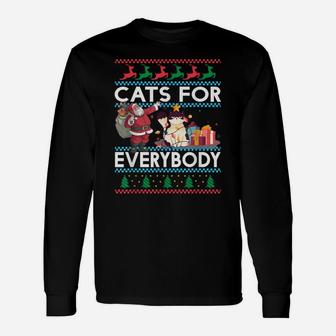 Cats For Everybody Christmas Cute Cat Lover Ugly Unisex Long Sleeve | Crazezy CA