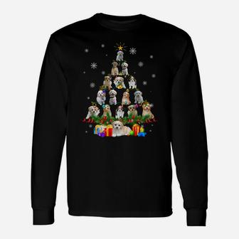 Cavachon Dog Christmas Tree Lights Funny Dog Xmas Gift Sweatshirt Unisex Long Sleeve | Crazezy UK