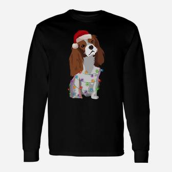 Cavalier King Charles Spaniel Christmas Lights Xmas Dog Sweatshirt Unisex Long Sleeve | Crazezy