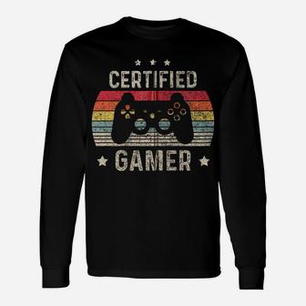 Certified Gamer Retro Funny Video Games Gaming Gifts Zip Hoodie Unisex Long Sleeve | Crazezy