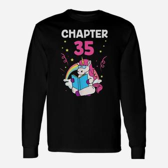 Chapter 35 35Th Birthday Party Thirty Five Years Old Unicorn Unisex Long Sleeve | Crazezy