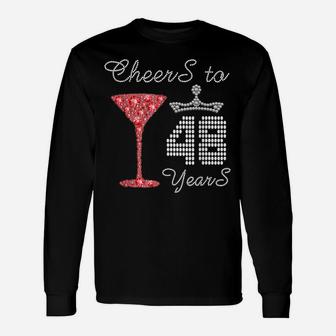 Cheers To 48 Years 48Th Birthday Party Outfit Born In 1973 Unisex Long Sleeve | Crazezy DE