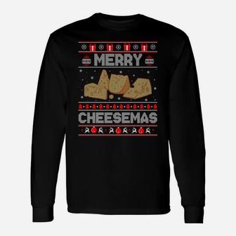 Cheese Tasting Christmas Merry Cheesemas Ugly Sweater Sweatshirt Unisex Long Sleeve | Crazezy CA