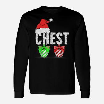 Chest Nuts Christmas Funny Matching Couple Chestnuts Xmas Unisex Long Sleeve | Crazezy