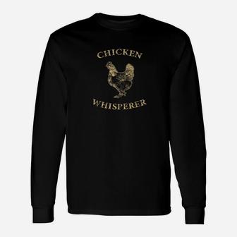 Chicken Whisperer Distressed Backyard Chicken Long Sleeve T-Shirt - Thegiftio UK