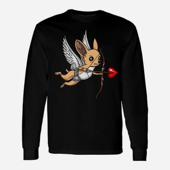 Chihuahua Dog Valentines Day Cute Long Sleeve T-Shirt - Monsterry