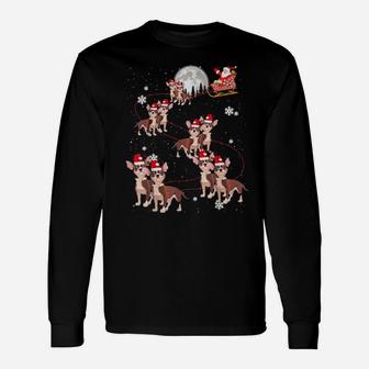Chihuahua Reindeer Santa Xmas For Dog Long Sleeve T-Shirt - Monsterry AU
