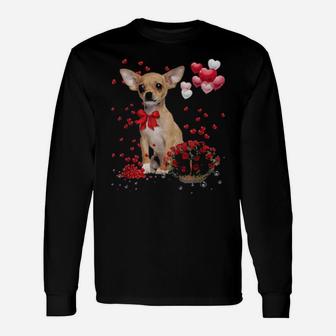 Chihuahua Valentines Day Dog Valentine Long Sleeve T-Shirt - Monsterry