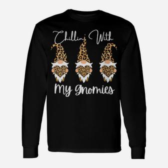 Chillin With My Gnomies Cheetah Print Valentine's Day Long Sleeve T-Shirt - Monsterry AU