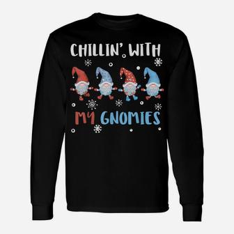 Chillin With My Gnomies Gnome Tomte Xmas Lefse Christmas Tee Unisex Long Sleeve | Crazezy UK