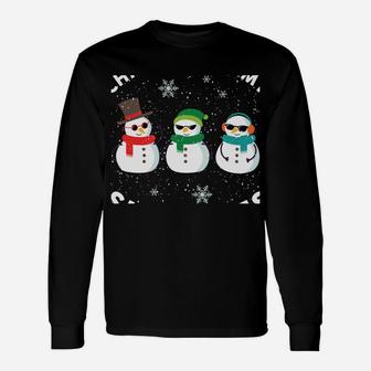 Chillin With My Snowmies Cute Snowman Ugly Christmas Sweater Unisex Long Sleeve | Crazezy