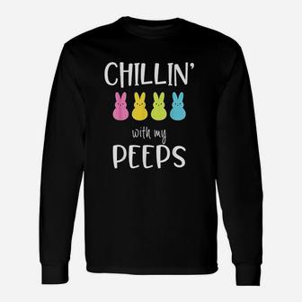 Chilling With My Peeps Marshmallows Lovers Unisex Long Sleeve | Crazezy