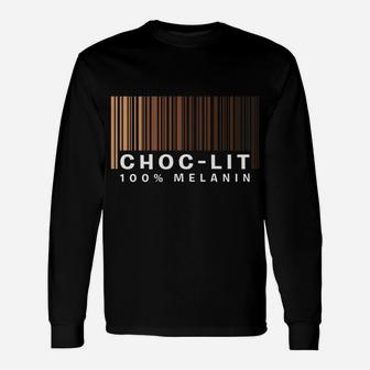 Choc-Lit 100 Melanin Shades Black Pride Awesome Gift Unisex Long Sleeve | Crazezy