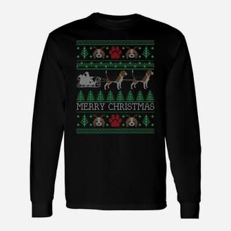 Christmas Beagle Dog Lovers Owners Beagle Ugly Christmas Sweatshirt Unisex Long Sleeve | Crazezy
