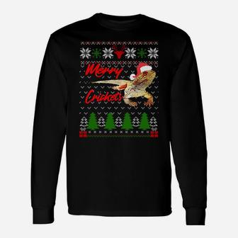 Christmas Bearded Dragon Santa Hat Pet Lizard Reptil Xmas Sweatshirt Unisex Long Sleeve | Crazezy