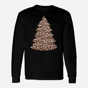 Christmas Cheetah Print, Leopard Christmas Tree Sweatshirt Unisex Long Sleeve | Crazezy CA