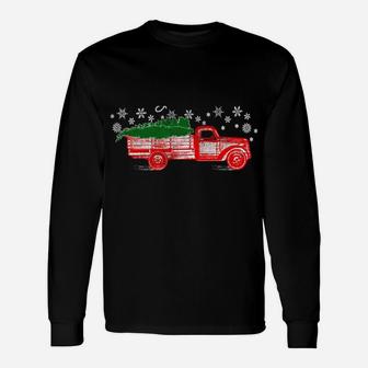Christmas Classic Vintage Truck Snow Design Sweatshirt Unisex Long Sleeve | Crazezy