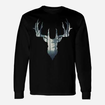Christmas Deer Hunting | Forest Gift For Hunters Unisex Long Sleeve | Crazezy AU