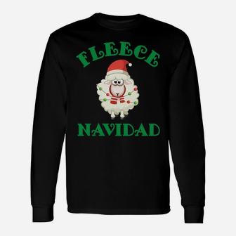 Christmas Fleece Navidad Sheep Wool Lamb Design Sweatshirt Unisex Long Sleeve | Crazezy